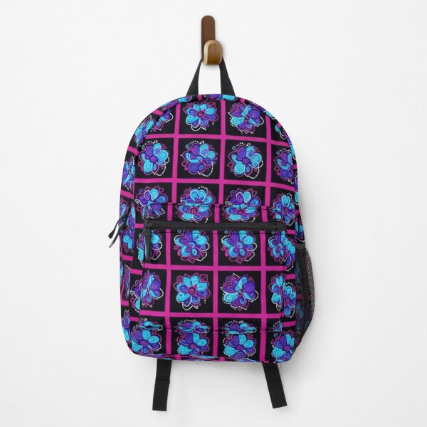 Item preview, Vibrant Blue Floral Grid Pattern Illustration designed and sold by Owcomm.