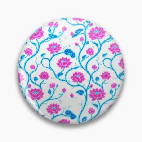 Item preview, Vibrant Pink Lotus Flowers On Blue Vines designed and sold by Owcomm.