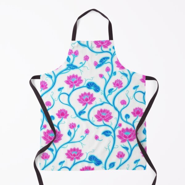 Item preview, Vibrant Pink Lotus Flowers On Blue Vines designed and sold by Owcomm.