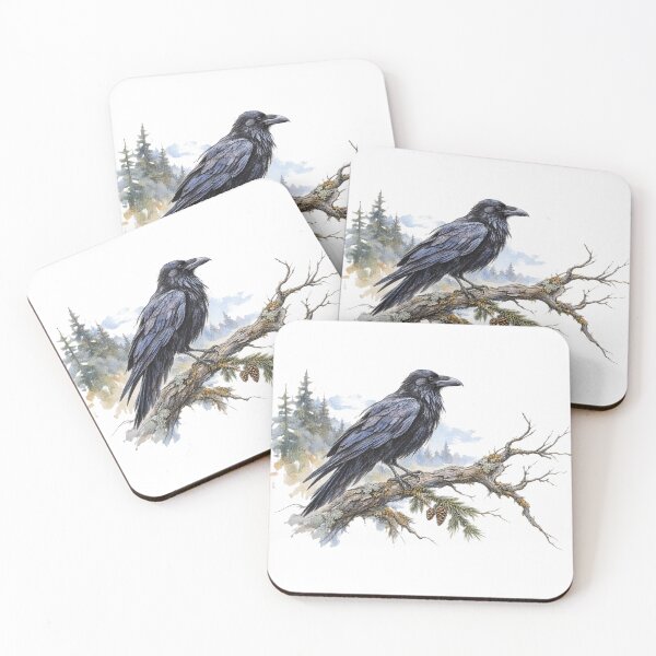 Item preview, Wild Places Raven | Painterly Woodland Bird Art designed and sold by SusanSweetArt.