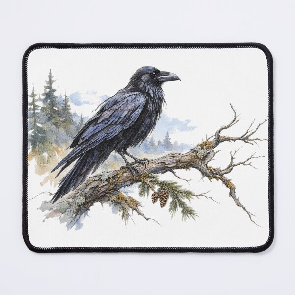 Item preview, Wild Places Raven | Painterly Woodland Bird Art designed and sold by SusanSweetArt.