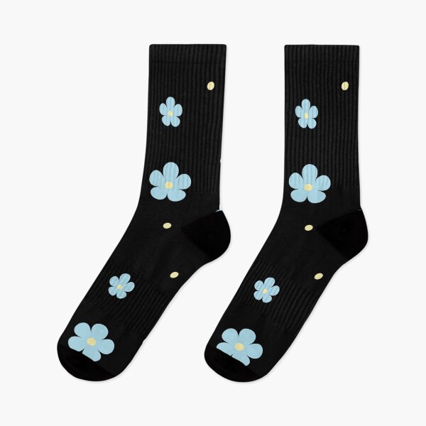 Aperçu de l'œuvre Motif sans couture de fleurs bleu pastel mignonnes avec des pois jaunes créée et vendue par MathuraPresent.