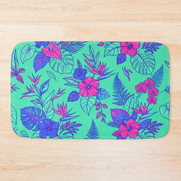 Item preview, Neon Tropical Floral Pattern Jungle Leaves designed and sold by Owcomm.