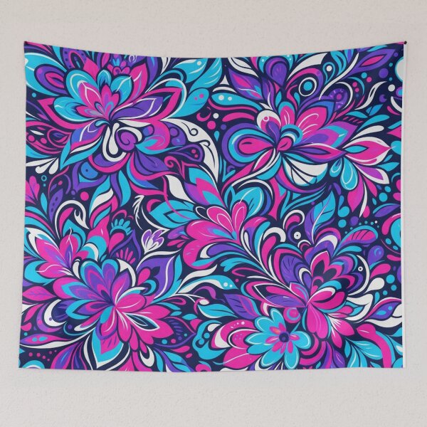 Item preview, Vibrant Neon Floral Swirl Seamless Pattern designed and sold by Owcomm.