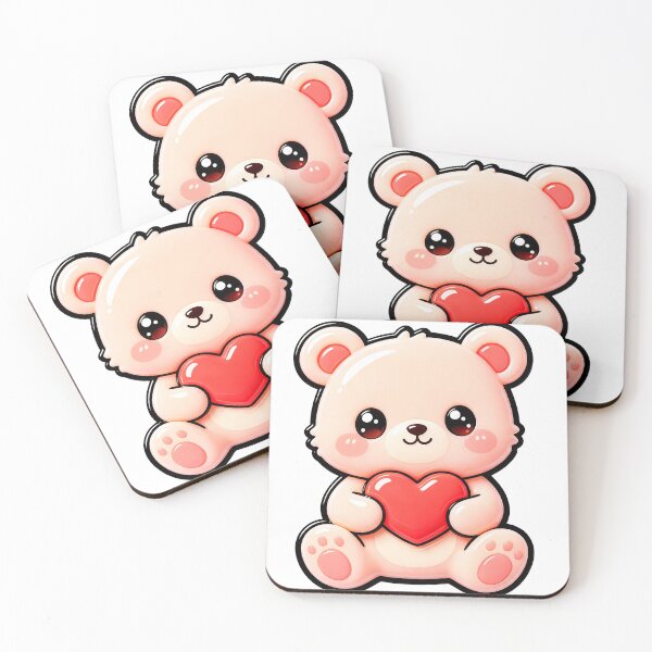 Item preview, Cute Bear Holding Heart - Kawaii Love Bear Sticker Art designed and sold by Raloel Art.