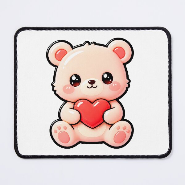 Item preview, Cute Bear Holding Heart - Kawaii Love Bear Sticker Art designed and sold by Raloel Art.