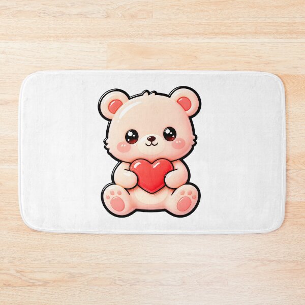 Item preview, Cute Bear Holding Heart - Kawaii Love Bear Sticker Art designed and sold by Raloel Art.