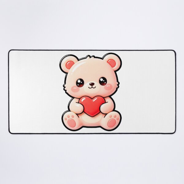 Item preview, Cute Bear Holding Heart - Kawaii Love Bear Sticker Art designed and sold by Raloel Art.
