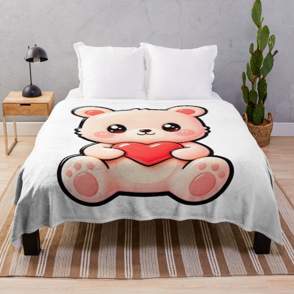 Item preview, Cute Bear Holding Heart - Kawaii Love Bear Sticker Art designed and sold by Raloel Art.