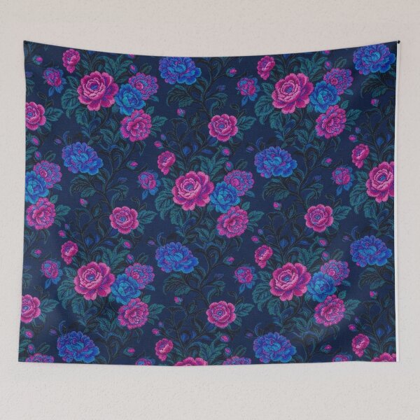 Item preview, Dark Blue Neon Floral Seamless Pattern designed and sold by Owcomm.