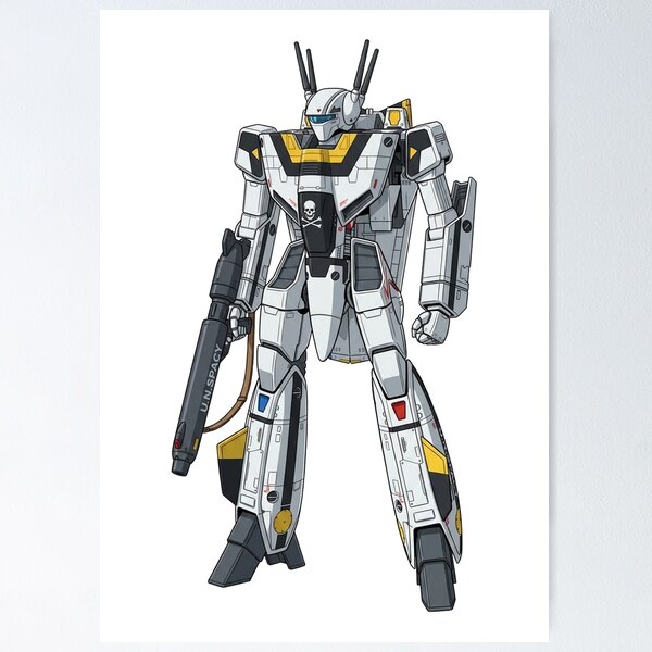 Item preview, VF-1S Roy Fokker Valkyrie Inspired Robotech Retro Mecha Art designed and sold by 3DJIN.