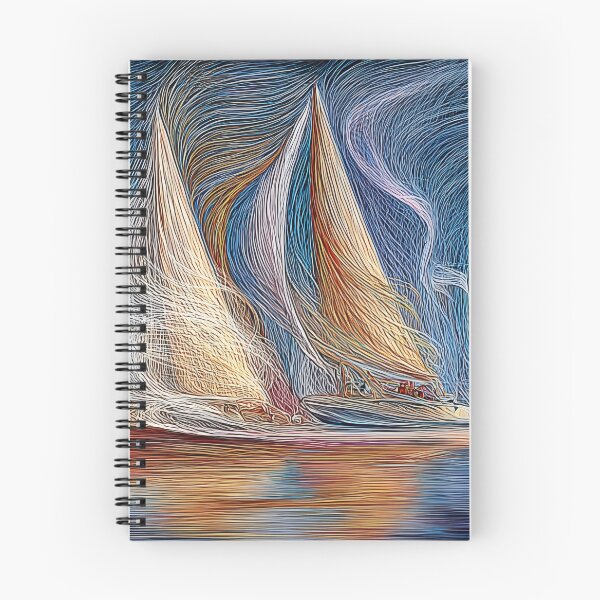 Item preview, Abstract Nautical Sailboat Art on Textured Blue Waters  designed and sold by Rocky Mountain Artistry.