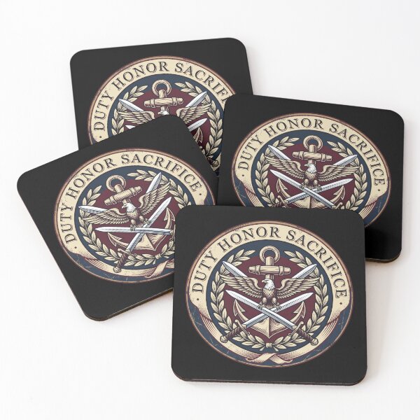 Item preview, Duty Honor Sacrifice Patriotic Eagle Anchor Military Veteran Crest designed and sold by TeNovaStudio ⭐⭐⭐⭐⭐.
