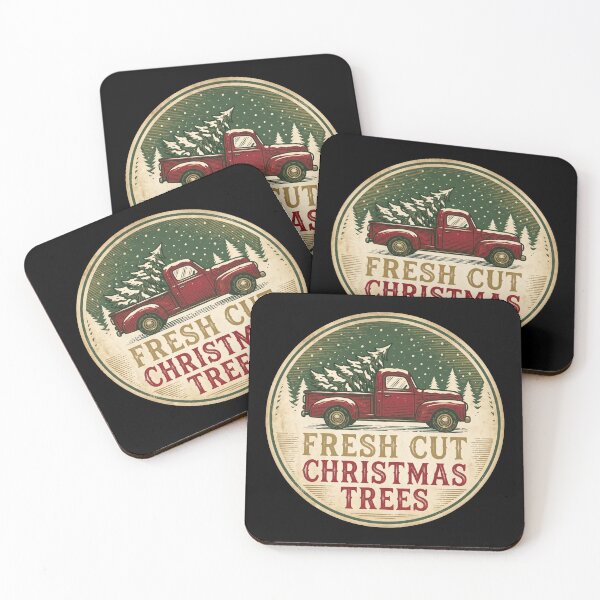 Item preview, Fresh Cut Christmas Trees Vintage Red Truck Farm Holiday designed and sold by TeNovaStudio ⭐⭐⭐⭐⭐.
