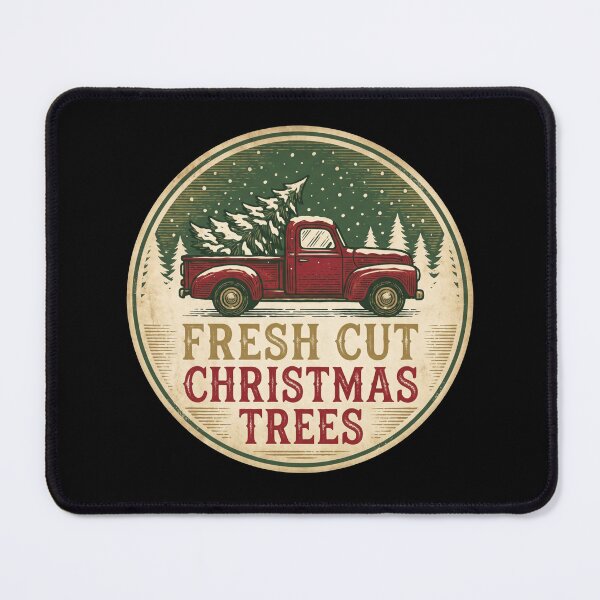 Item preview, Fresh Cut Christmas Trees Vintage Red Truck Farm Holiday designed and sold by TeNovaStudio ⭐⭐⭐⭐⭐.