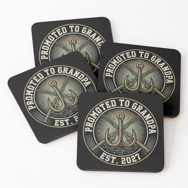 Item preview, Promoted To Grandpa Est 2027 Vintage Fishing Rods Hooks designed and sold by TeNovaStudio ⭐⭐⭐⭐⭐.