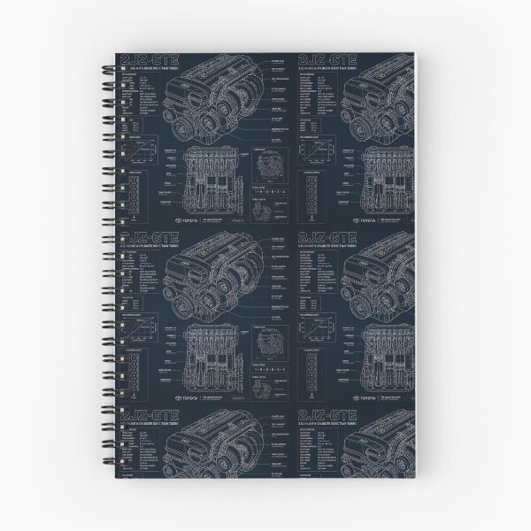 Item preview, 2JZ Engine Blueprint - Japanese Car Engineering Technical Art designed and sold by Made By Us Wear By You.