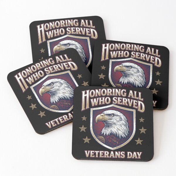 Item preview, Honoring All Who Served Veterans Day Patriotic Eagle Shield designed and sold by TeNovaStudio ⭐⭐⭐⭐⭐.