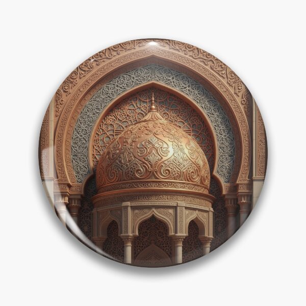 Item preview, Ornate Islamic Dome with Intricate Arabesque Arch and Golden Details designed and sold by D-Islamic.
