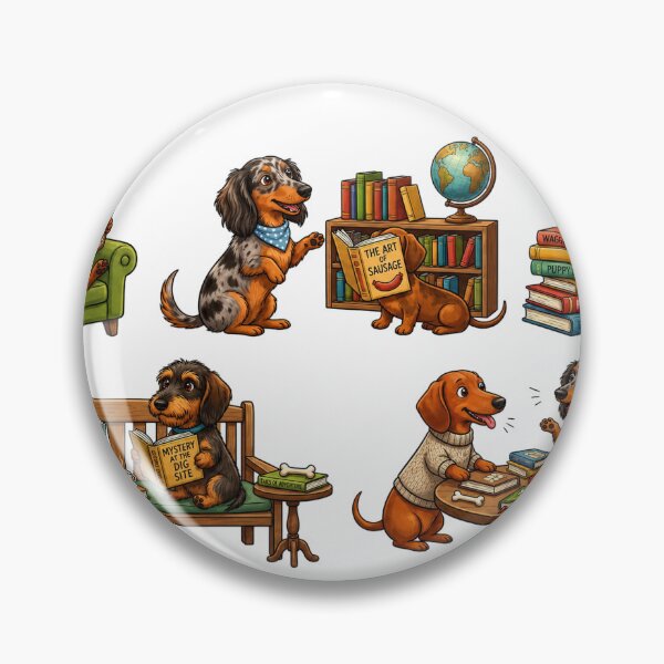 Item preview, Dachshund Book Club Clip Art & PNG Prompts designed and sold by BestCoolStuff.