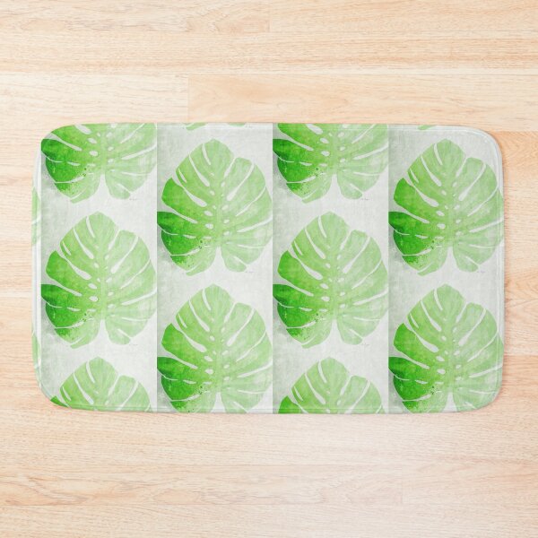 Item preview, Green And White Monstera Tropical Plant Leaf Art designed and sold by Sharon Cummings Art.