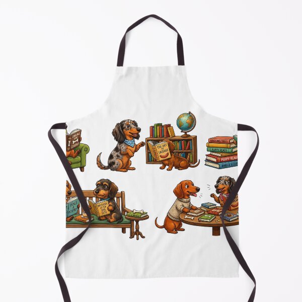 Item preview, Dachshund Book Club Clip Art & PNG Prompts designed and sold by BestCoolStuff.