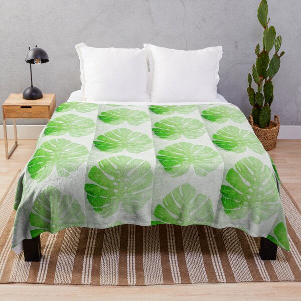 Item preview, Green And White Monstera Tropical Plant Leaf Art designed and sold by Sharon Cummings Art.