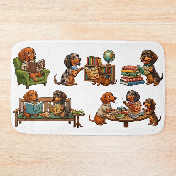 Item preview, Dachshund Book Club Clip Art & PNG Prompts designed and sold by BestCoolStuff.