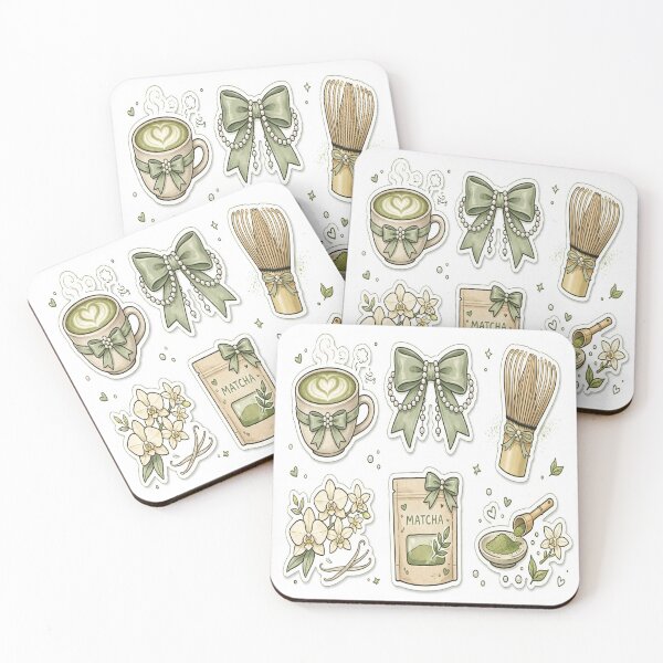 Item preview, Matcha Girl Coquette sticker pack designed and sold by mochiMooco.