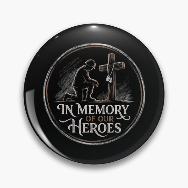 Item preview, In Memory Of Our Heroes Kneeling Soldier Memorial Cross designed and sold by TeNovaStudio ⭐⭐⭐⭐⭐.