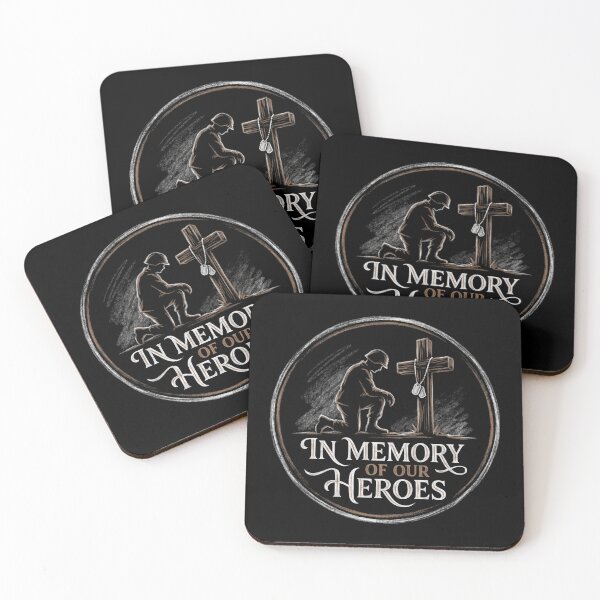 Item preview, In Memory Of Our Heroes Kneeling Soldier Memorial Cross designed and sold by TeNovaStudio ⭐⭐⭐⭐⭐.