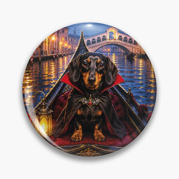 Item preview, Dracula's dachshund in a gondola through Venice at night designed and sold by Nomad-Paws.
