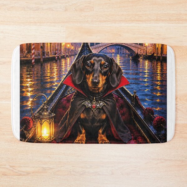 Item preview, Dracula's dachshund in a gondola through Venice at night designed and sold by Nomad-Paws.
