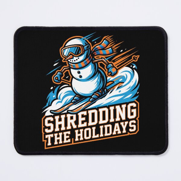 Item preview, Shredding The Holidays Skiing Snowman Winter Sports Christmas designed and sold by TeNovaStudio ⭐⭐⭐⭐⭐.