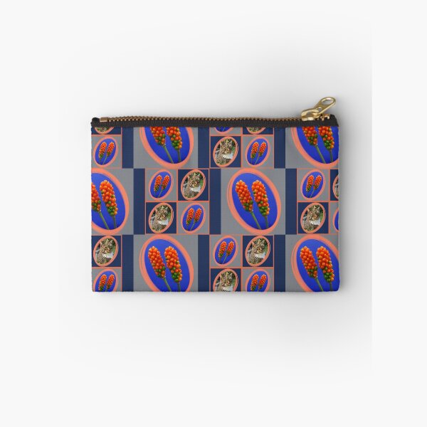 Item preview, Whimsical Cat Portrait and Italian Arum Berries Collage designed and sold by JurateArt-DK.