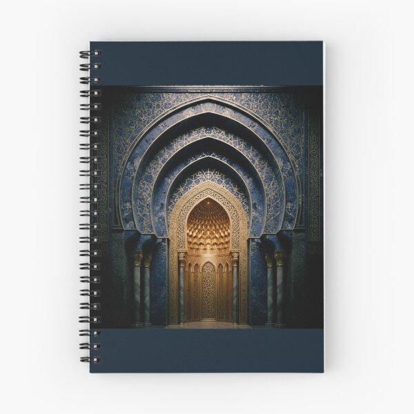 Item preview, Majestic Blue and Gold Mihrab: Sacred Islamic Architectural Art designed and sold by D-Islamic.