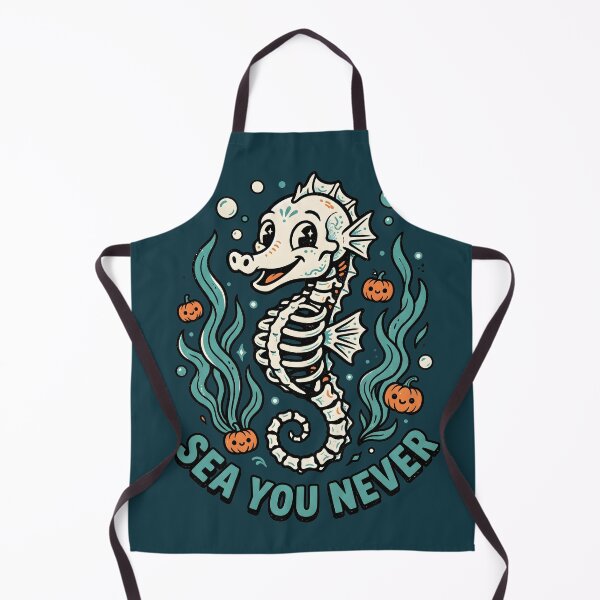 Item preview, "See You Never" Skeleton Seahorse – Halloween Cute Spooky Ocean Design designed and sold by Sea Gem.