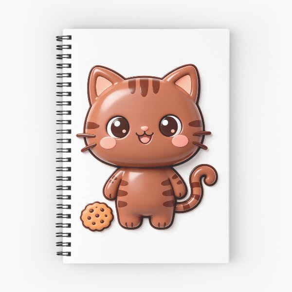 Item preview, Cute Brown Tabby Cat with Cookie - Kawaii Cat Treat Art designed and sold by Raloel Art.