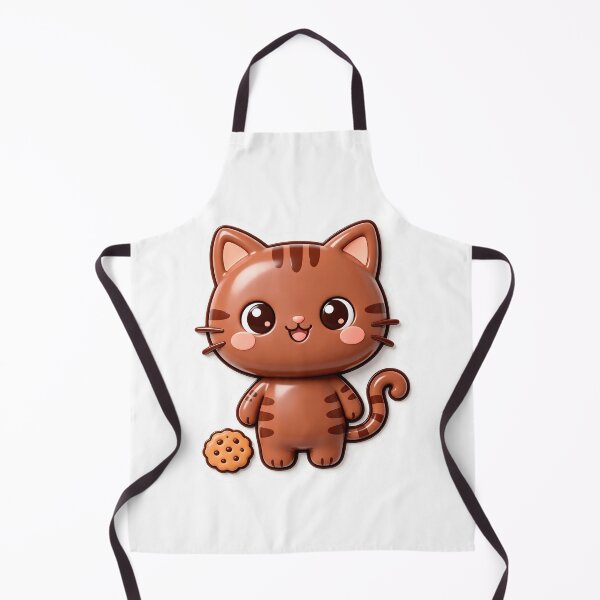 Item preview, Cute Brown Tabby Cat with Cookie - Kawaii Cat Treat Art designed and sold by Raloel Art.