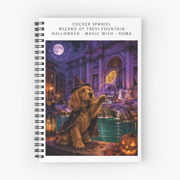 Item preview, Cocker Spaniel throwing a magic coin into the haunted Trevi Fountain designed and sold by Nomad-Paws.