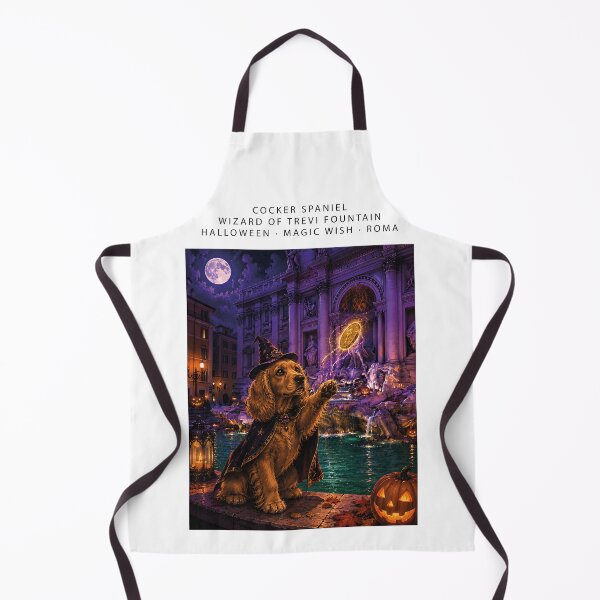 Item preview, Cocker Spaniel throwing a magic coin into the haunted Trevi Fountain designed and sold by Nomad-Paws.