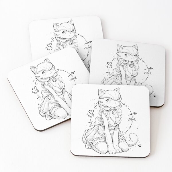 Item preview, Anime Garden Cat Maid Pencil Sketch: Kawaii Neko Portrait designed and sold by CuteKats.