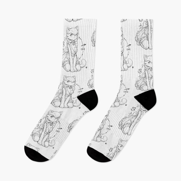 Item preview, Anime Garden Cat Maid Pencil Sketch: Kawaii Neko Portrait designed and sold by CuteKats.
