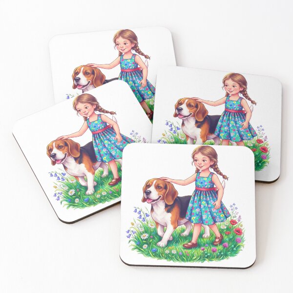 Item preview, The girl and the dog designed and sold by PP&RAINBOW SHOP.