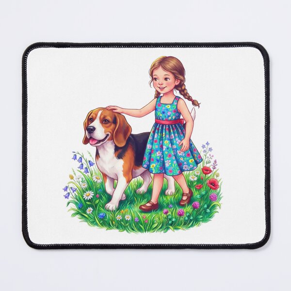 Item preview, The girl and the dog designed and sold by PP&RAINBOW SHOP.