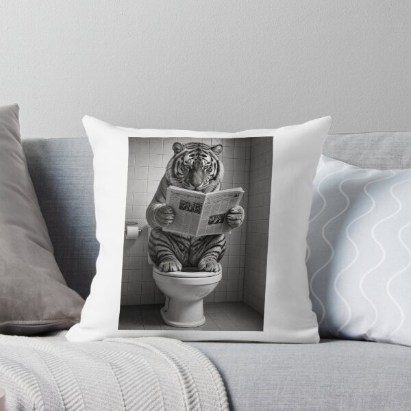 Item preview, Extra extra tiger uses toilet  designed and sold by KanoPrints.