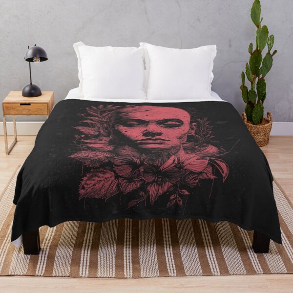 Item preview, Dark Goth Macabre Portrait - Surreal Floral Metal Streetwear designed and sold by ERODED SELF.