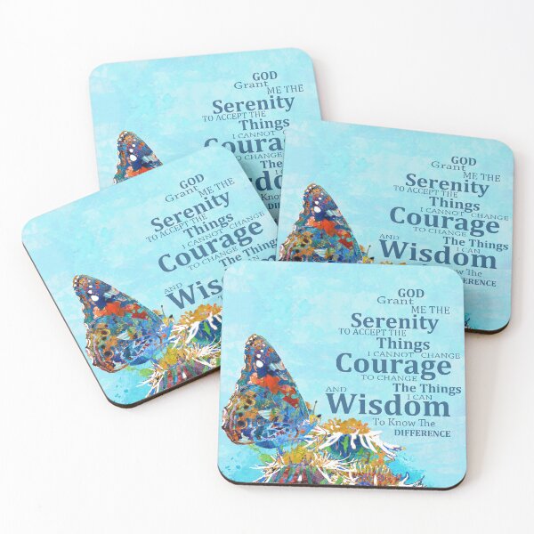 Item preview, Serenity Prayer Butterfly Garden Inspirational Healing Spiritual Art designed and sold by Sharon Cummings Art.