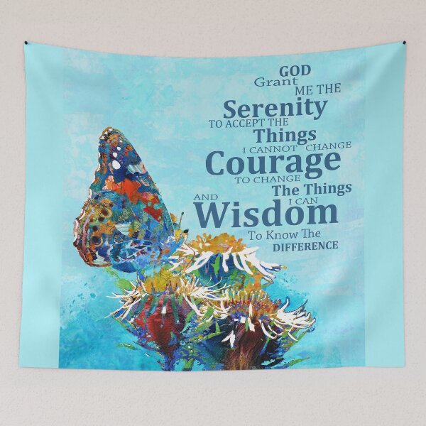 Item preview, Serenity Prayer Butterfly Garden Inspirational Healing Spiritual Art designed and sold by Sharon Cummings Art.