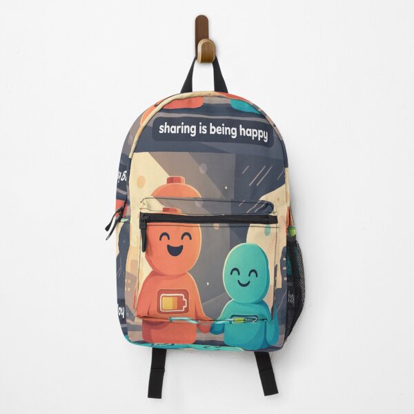 Item preview, Sharing is Being Happy Cute Battery Charging Art designed and sold by Breezes-of-Ida.